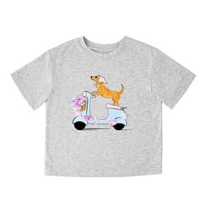 Member's Mark Girls Dog Moped Graphic Tee - Small 6/6X